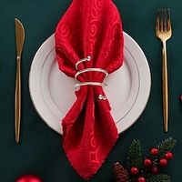 10pc Christmas Napkin Ring Metal Napkin Rings Western Restaurant Tables Towel Buckle Hotel Wedding Spring Napkin Ring Lightinthebox - thumbnail