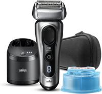 Braun Series 8 Wet & Dry Shaver With 5-In-1 Smartcare Center And Travel Case, Silver, Shaver 8467CC