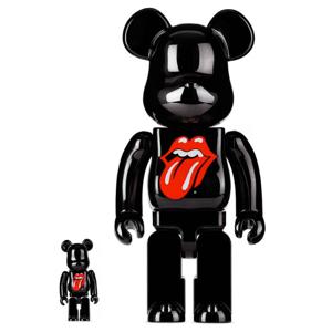 Medicom Toy Bearbrick Rolling Stones Black Chrome 100% & 400% 2-Pack Designer Toy