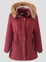 Women's Thickened Sherpa Cotton Coat Loose Removable Hood