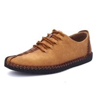 Men British Style Retro Stiching Casual Shoes