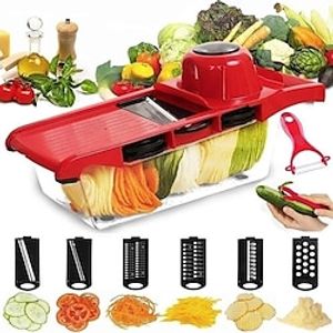 7IN1 Multifunctional Vegetable Cutter Grater Food Slicers Shredders With 6 Blade Potatoes Carrots Manual Vegetable Cutting Tool Lightinthebox