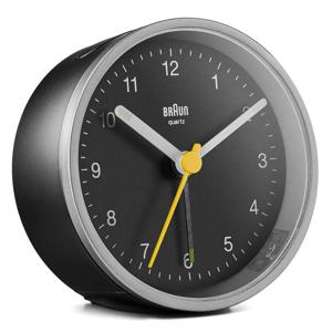 Braun Alarm Clock BC12SB, Quiet & Precise Movement, Crescendo Alarm, 5 Min Snooze, 5 Sec Light With Delay, Battey Alarm Clock, 2 Year Guarantee, Silver & Black