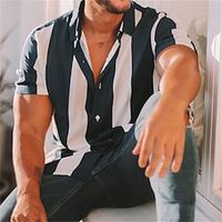 Men's Shirt Striped Turndown Street Casual Button-Down Long Sleeve Tops Casual Fashion Breathable Comfortable Blue / Spring / Summer miniinthebox - thumbnail