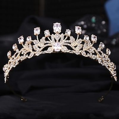 Crown Tiaras Headbands Headpiece Rhinestone Alloy Wedding Cocktail Elegant Luxury With Rhinestone Pure Color Headpiece Headwear Lightinthebox