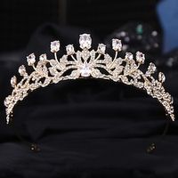 Crown Tiaras Headbands Headpiece Rhinestone Alloy Wedding Cocktail Elegant Luxury With Rhinestone Pure Color Headpiece Headwear Lightinthebox - thumbnail