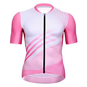 21Grams Women's Short Sleeve Cycling Jersey Summer Spandex Pink Polka Dot Stripes Bike Top Mountain Bike MTB Road Bike Cycling Quick Dry Moisture Wicking Sports Clothing Apparel  Stretchy Lightinthebox