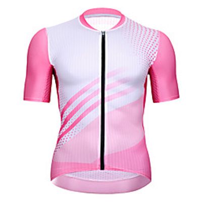 21Grams Women's Short Sleeve Cycling Jersey Summer Spandex Pink Polka Dot Stripes Bike Top Mountain Bike MTB Road Bike Cycling Quick Dry Moisture Wicking Sports Clothing Apparel  Stretchy Lightinthebox