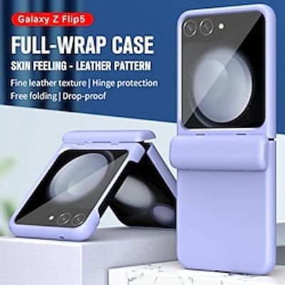 Phone Case For Samsung Galaxy Z Flip 5 Z Flip 4 Z Flip 3 Back Cover Ultra Thin Shockproof PC PU Leather miniinthebox