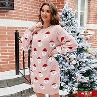 Christmas Santa Claus Ugly Christmas Sweater / Sweatshirt Sweatshirt Pullover Anime Funny Dress For Women's Adults' 3D Print 100% Polyester Party Casual Daily miniinthebox - thumbnail