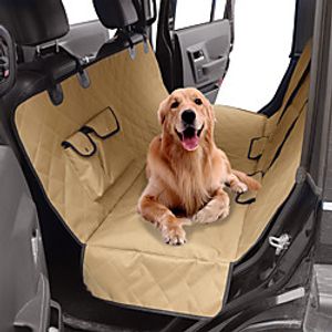 Dog Cat Pets Dog Cat Car Seat Cover Pet Backseat Cover Waterproof Washable Nonslip Solid Colored Classic Fabric puppy Small Dog Medium Dog Training Outdoor Driving Khaki miniinthebox