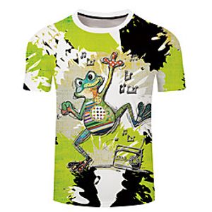 Men's Unisex Tee T shirt 3D Print Graphic Prints Frog Notes Plus Size 3D Print Short Sleeve Casual Tops Basic Designer Big and Tall Green Lightinthebox