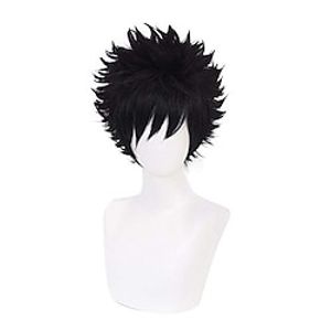 Qiancoshair My Hero Academia Dabi Short Black Cosplay Wig Synthetic Costume Wig for Man Lightinthebox