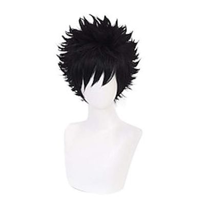 Qiancoshair My Hero Academia Dabi Short Black Cosplay Wig Synthetic Costume Wig for Man Lightinthebox