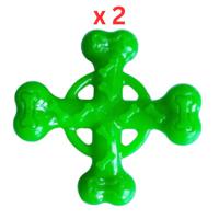 Miss Bear Colorful TPR Cross Bone Dog Chew Toy - 3.5 inches - Small Dogs - Pack Of 2