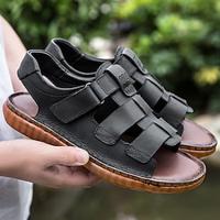 Men's Sandals Retro Walking Casual Daily Leather Comfortable Booties / Ankle Boots Loafer Black Yellow Spring Fall Lightinthebox