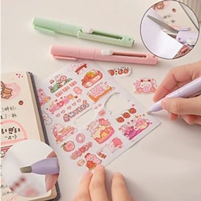 Creative Mini Scissors Pencil Knife Portable Pen Shape Folding Scissors Ceramic Penknife Safe Paper-Cutting Art Tool Stationery Lightinthebox