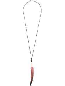 Ann Demeulemeester feather pendant necklace - PINK
