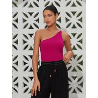 Tencel Casual One Shoulder Tank