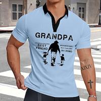 Graphic Letters Men's Casual 3D Print Polo Shirt Party Anniversary Home Father's Day Polyester Short Sleeve Turndown Polo Shirts Black Navy Blue Summer Spring Fall S M L Micro-elastic Lapel Polo Lightinthebox