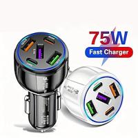 5-in-1 Dual line Car Charger 75W Quick Charge One Tow Five 3USB2PD Car Phone Charger Lightinthebox