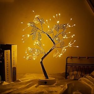 LED Golden Leaf Christmas Tree Light Easter Tree Light 72Leds Home Tabletop Decoration for Wedding Valentine's Day Christmas Party miniinthebox