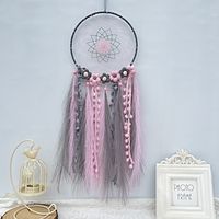 Dream Catcher Handmade Gift Feather Hook Flower Wind Chime with One Circle Ornament Wall Hanging Decor Art Boho Style Lightinthebox - thumbnail