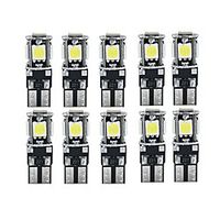 10pcs Canbus LED White Car Light Bulbs T10 W5W 5 SMD 5050 Super Bright 194 168 2825 Wedge Lights Side Map Interior Lamps miniinthebox - thumbnail