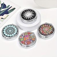 1pc Unique Geometric Color Mandala Pill Box, Portable 3 Compartment Pill Organizer, Jewelry Storage Box, Keep Your Jewelry Organized And Protected Anytime, Anywhere, Pocket Or Purse, Decorative Metal Lightinthebox - thumbnail