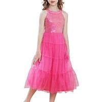 Girls Halter Neck Sequin Dress Sparkly Formal Party Prom Pageant Graduation Tulle Dresses Size 5-12 Lightinthebox