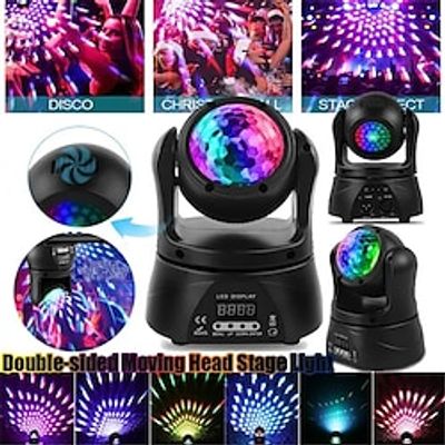 LED Moving Head Light  Double Sided Moving Head DJ Light with Kaleidoscope and DMX Stage Lighting and Voice Controlled Spotlight for Wedding Chapel Live Performance Bar Lightinthebox