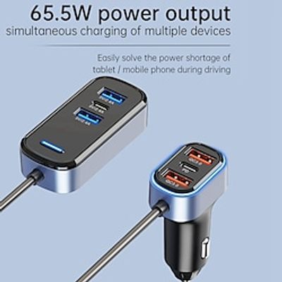 SC05 Car Charger 65.5w High-Power PDQC3.0 Fast Charging Voltage Display Usb Hub For Car Mobile Phones 12v-24v Lightinthebox