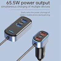 SC05 Car Charger 65.5w High-Power PDQC3.0 Fast Charging Voltage Display Usb Hub For Car Mobile Phones 12v-24v Lightinthebox - thumbnail
