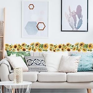 new fx-b290 sunflower bouquet skirting line diy bedroom living room porch home decoration wall stickers self-adhesive miniinthebox