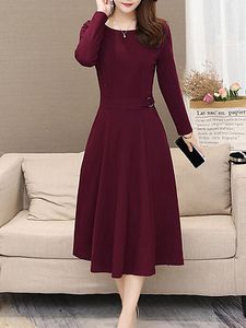 Round Neck Plain Skater Dress