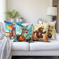 Animal Circus Decorative Toss Pillows Cover 1PC Soft Square Cushion Case Pillowcase for Bedroom Livingroom Sofa Couch Chair miniinthebox