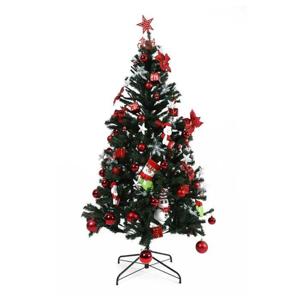 Lucia Decorated Christmas Tree, Green & Red - 180 cms