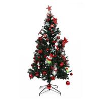 Lucia Decorated Christmas Tree, Green & Red - 180 cms