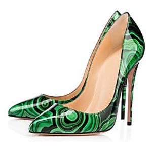 Women's Heels Stiletto Heel Pointed Toe Patent Leather Geometric Green Lightinthebox