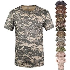 army fans outdoor sports clothing men short sleeve camouflage real tree pattern dry quick t-shirt (m) Lightinthebox
