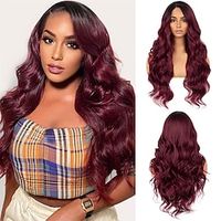 Wigs for Women 26inch Long Ombre Wine Red Center Parting Wavy Wigs for WomenBig Bouncy Fluffy Heat Resistant Synthetic Fiber WigsIdeal for Everyday and Parties Lightinthebox Wigs for Women 26inch Long Ombre Wine Red Center Parting Wavy Wigs for WomenBig Bouncy Fluffy Heat Resistant Synthetic Fiber WigsIdeal for Everyday and Parties Lightinthebox