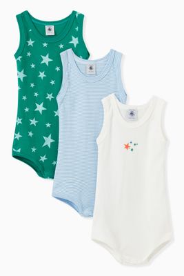 Sleeveless Cotton Bodysuit, Set of 3 Sleeveless Cotton Bodysuit, Set of 3
