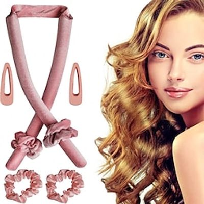 New curls without heat, velvet, heat-free curls, band, hair curlers, night with hairpin, non-slip, for medium length, long hair Lightinthebox