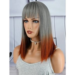 Medium Straight Synthetic Wig With Bangs miniinthebox