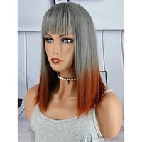 Medium Straight Synthetic Wig With Bangs miniinthebox - thumbnail