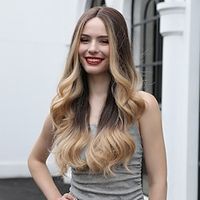 Synthetic Lace Wig Wavy Style 28 inch Mixed Color Middle Part 13x4x1 T Part Lace Front Wig Women Wig Black Brown miniinthebox