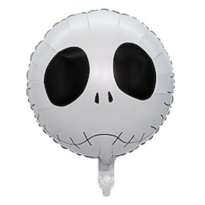 50pcs 18 inch White Big Eye Skull Ball Skull Ghost Head Aluminum Film Balloon Halloween Party Decoration Lightinthebox