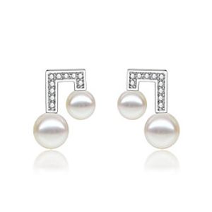 Women's Earrings Geometrical Music Notes Stylish Imitation Diamond Earrings Jewelry White For Gift Daily 1 Pair miniinthebox