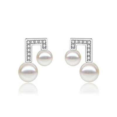 Women's Earrings Geometrical Music Notes Stylish Imitation Diamond Earrings Jewelry White For Gift Daily 1 Pair miniinthebox