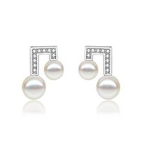 Women's Earrings Geometrical Music Notes Stylish Imitation Diamond Earrings Jewelry White For Gift Daily 1 Pair miniinthebox - thumbnail
